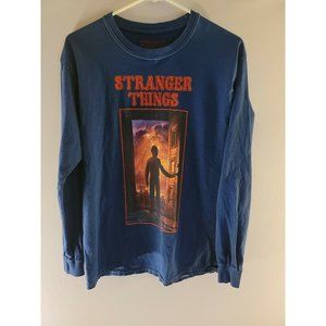 Stranger Things Mens Medium blue Longsleeve Graphic Tshirt official  Netflix
